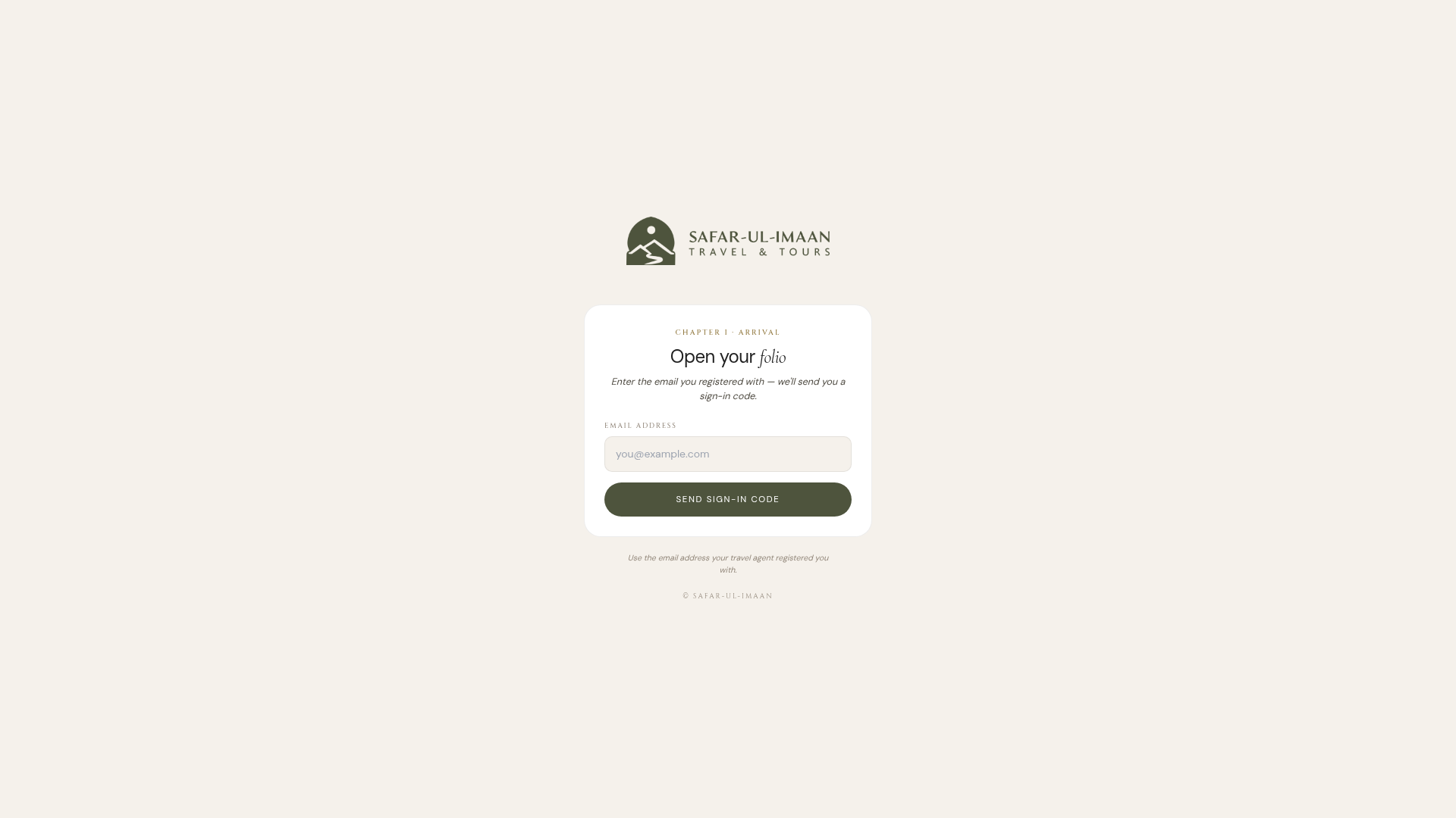 Safar-ul-Imaan CRM and Traveller Portal